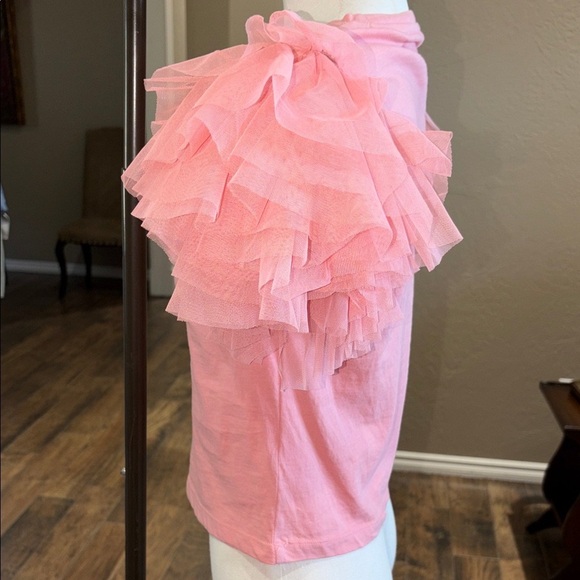 Pink Ruffle Sleeve Women's Top - Picture 3 of 4